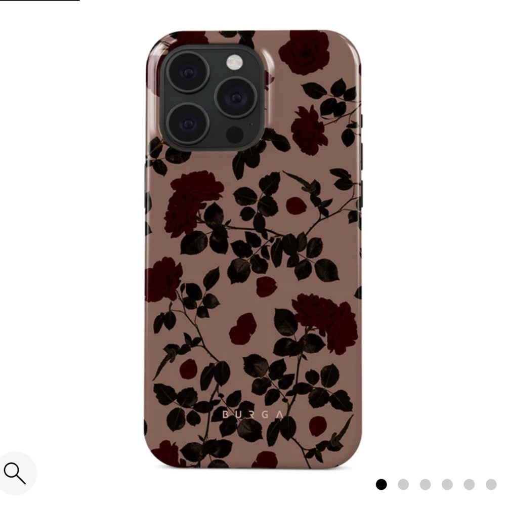 Burgundy Floral Phone Case by Burga